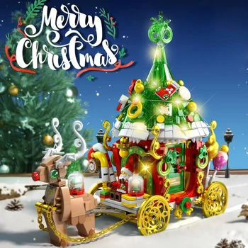 Санта-Клаус, Строительные блоки Лося, Китайские игрушки, Сборка детских головоломок, Рождественский подарок для мальчиков 601012