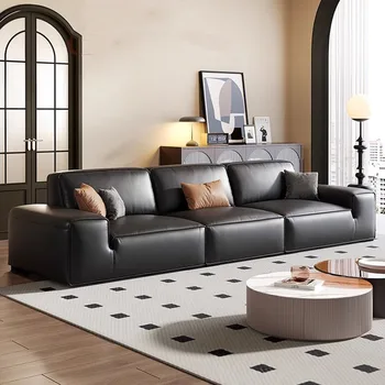 Роскошные удобные диваны для гостиной Современный мягкий черный расслабляющий минималистичный диван Ленивый дизайн Диван Да Соггиорно Мебель