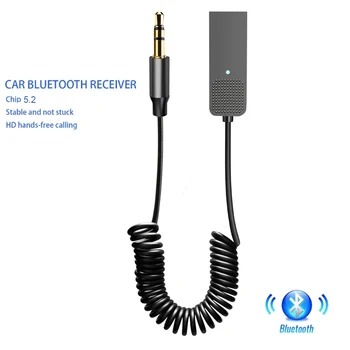 Bluetooth 5.2 Автомобильный приемник Адаптер Музыка для автомобиля USB 3,5 мм Разъемы High Audio Call Ассистент Адаптер Plug And Play Передатчик