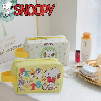 Snoopy Charlie Brown Женская сумка для макияжа из искусственной кожи Мода Анимация Портативная сумка Женская косметичка Органайзер