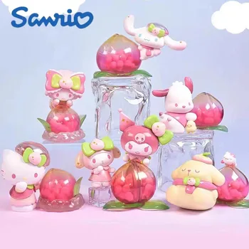 Персонажи Sanrio Слепой ящик Жизненная сила Персиковый рай Аниме Фигурки Hello Kitty Cinnamoroll Мелоди Kuromi Suprise Сумка Guss