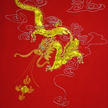 большой золотой дракон в китайском стиле Феникс Вышивка нашивка аппликация для пришивной обуви пальто своими руками