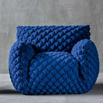 Итальянский тканевый диван для отдыха в гостиной спальня ленивый синий толстый диван роскошный ленивый одноместный диван кресло