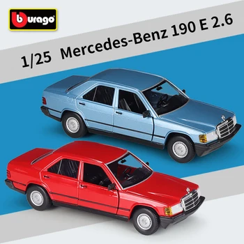 Bburago 1:24 Mercedes-Benz 190E 2.6 Alloy Car Discast & Toy Vehicles Модель автомобиля Миниатюрная масштабная модель автомобиля Игрушка для детей