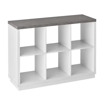 Собери свою собственную мебель Органайзер из 6 кубов, белый со столешницей из искусственного бетона