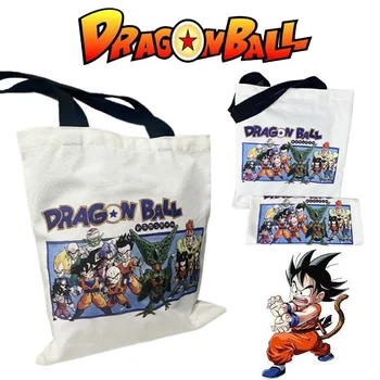 Dragon Ball Goku Мужская сумка через плечо Аниме Печать Студенты Повседневная сумка Сумка Холст Многоразовая сумка для покупок большой емкости Сумка для книг