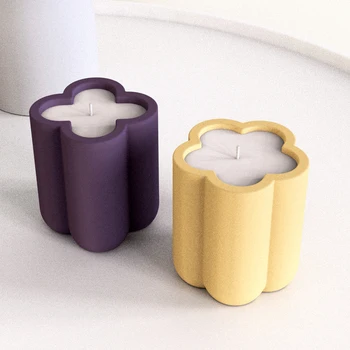 Бетонная чашка для свечей Силиконовая форма Креативная восковая форма в форме цветка Дизайн Восковая форма для цементной чашки Простая самодельная ароматизированная восковая чашка Силиконовая форма