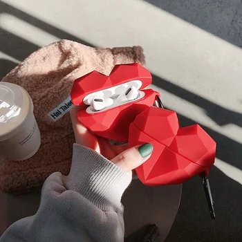 3D Симпатичный Силиконовый Сексуальный Красный Милый Сердечко Чехол Для Наушников Apple Airpods 1 2 3 Pro Беспроводная гарнитура Подарок для airpods чехол