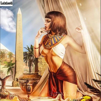 Полный квадрат круглое сверло 5D DIY Алмазная живопись Древний Египет женщина 3D вышивка девушка шаблон вышивка крестом мозаика домашний декор