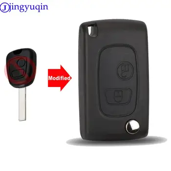 Jingyuqin 2-кнопочный чехол для ключей Чехол Flip Fob для PEUGEOT 107 207 307 407 607 1007 для Citroen C1 C2 C3 Pluriel C4 C5 C8