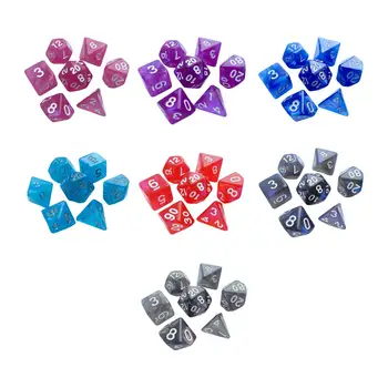 7 штук Игровые кубики Игра в кости Акриловые кубики Многогранные кубики Набор для настольной игры Карточная игра Настольная игра Ролевая игра