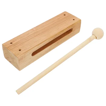  1 шт. Музыкальный деревянный блок Перкуссионный инструмент Детский музыкальный игрушка Обучающий инструмент (цвет дерева)