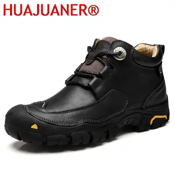 Плюс размер 38-46 Высококачественная мужская обувь из натуральной кожи Повседневные ботильоны Роскошная обувь на открытом воздухе Мужские кроссовки Бренд Походные ботинки