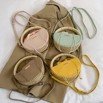 Высококачественная женская сумка Роскошная дизайнерская сумка через плечо на одно плечо Травяная тканая сумка Женская модная мини-брендовая сумка-кошелек
