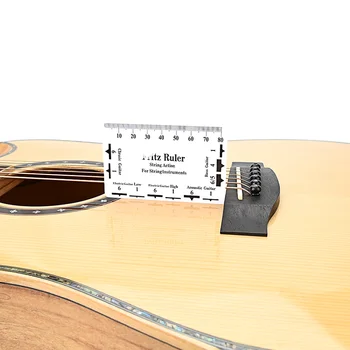 Линейка грифа гитары Точная ПВХ Легкая регулируемая гитара Линейка для измерения действия струн Двухсторонняя мензура Бас