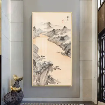 Традиционный китайский стиль Гора и река Холст Живопись Плакат Печать Стена Искусство Картина Гостиная Домашний офис Декор Cuadros