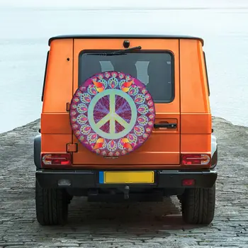  Крышка шин в стиле хиппи Колесные протекторы Всепогодный универсальный для Jeep Trailer RV Внедорожник Грузовик Camper Travel Trailer