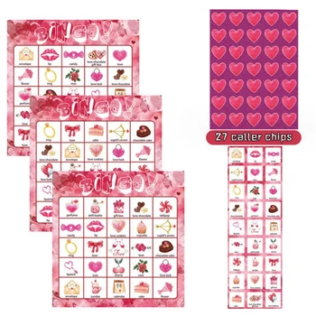  День святого Валентина Бинго Игровые карты 24 игрока Запасные части для детских карточных игр для вечеринок, школьных классных игр, Принадлежности для любовных вечеринок