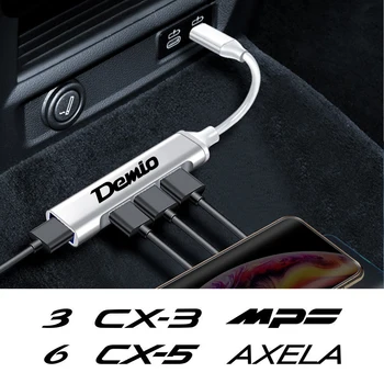 Автомобильный USB-кабель питания зарядного устройства для Mazda 3 6 2 CX5 CX9 CX3 CX30 MPS Demio Axela Atenza MX5 BT50 Biante MS Premacy CX8 Аксессуары