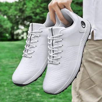  Новая водонепроницаемая обувь для гольфа Мужские удобные кроссовки для гольфа Обувь для ходьбы на открытом воздухе Противоскользящие спортивные кроссовки