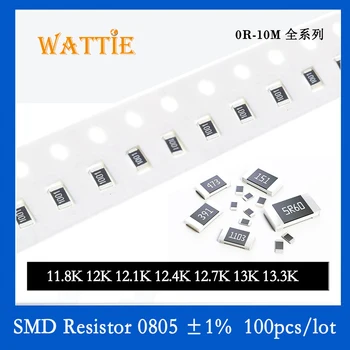 SMD Резистор 0805 1% 11,8 К 12 К 12,1 К 12,4 К 12,7 К 13 К 13,3 К 100 шт./лот Чип-резисторы 1/8 Вт 2,0 мм * 1,2 мм