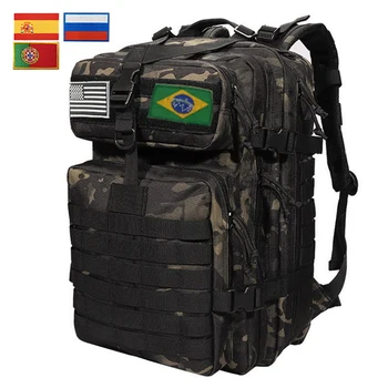 OULYLAN 30 л / 50 л Сумка для кемпинга Армейский тактический рюкзак Мужчины Военные походные сумки Штурмовой рюкзак Рюкзак для путешествий на открытом воздухе с нашивкой флага