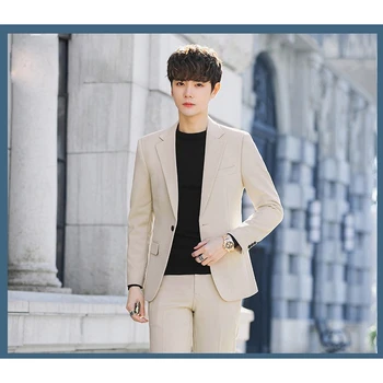 Мужской пиджак и брюки, высококачественная корейская версия, для похудения, большой, свадебный, рабочая одежда