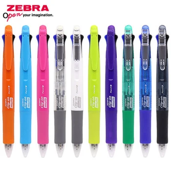 One Piece Zebra B4SA1 Clip-On 4 цветные шариковые ручки 0,7 мм (черные, синие, красные, зеленые) + механические карандаши 0,5 мм Ручки 5-в-1