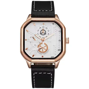 Простые мужские часы Квадратные кожаные кварцевые наручные часы Роскошные часы Подарок Relogios Feminino Relojes De Mujeres Reloj Mujer