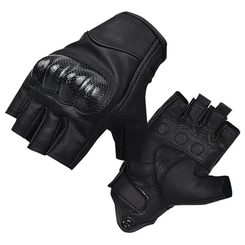  мотоциклетные перчатки из козьей кожи для мужчин и женщин перчатки для езды на мотоцикле без пальцев с защитой из углеродного волокна