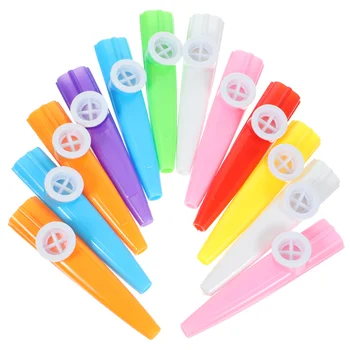12Pcs Детский музыкальный инструмент Kazoo Playthings Забавная игрушка (случайного цвета)