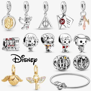 Disney Stitch Минни Маус Винни Шармы Dangle Fit Charms Серебро 925 Оригинальный браслет Бусины Шарм для кулона Ювелирные изделия Подарок