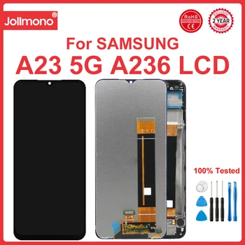 A23 5G Экран для Samsung Galaxy A23 5G A236U A236B Цифровой сенсорный дисплей с рамкой для Samsung A23 5G Экран