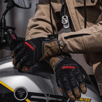 MotoWolf Осенне-зимние мотоциклетные перчатки Дышащие перчатки из углеродного волокна Мужчины Мотоциклист Мотоциклист Перчатки для путешествий на мотоцикле