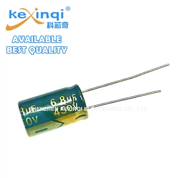 100 шт. 450 В 6,8 мкФ Алюминиевый электролитический конденсатор Объем 10 * 17 мм 10X13 мм Высокочастотный низкое сопротивление Зеленый Высокое качество