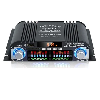 BT-998 HIFI Цифровой усилитель звука ЖК-дисплей ClassD Power Amplificador Bluetooth Radio Авто Домашняя колонка FM USB SD
