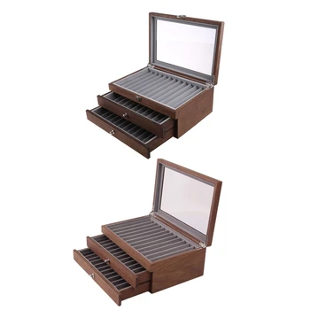 Винтажный деревянный ящик для ручек Дисплей для ручек для футляра с крышкой для ручки Collectio