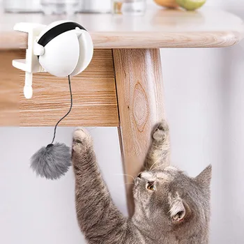 Забавный игрушечный мяч для кошек Автоматический тизер Стимулирующие игрушки для кошек Интерактивный электрический флаттер Вращающийся подъемный питомец Drapak Dla Kota