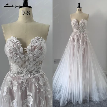Lakshmigown Blush Розовые свадебные платья в стиле бохо для женщин Лето 2024 Гражданские свадебные платья в стиле бохо Кружевные аппликации