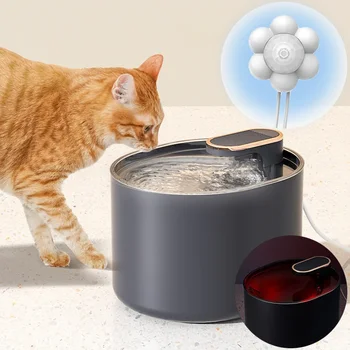 3L Фонтанчик для воды кошек с датчиком движения Автоматический диспенсер для воды для собак со светодиодной подсветкой Ультра бесшумный фонтан для питьевой воды для домашних животных