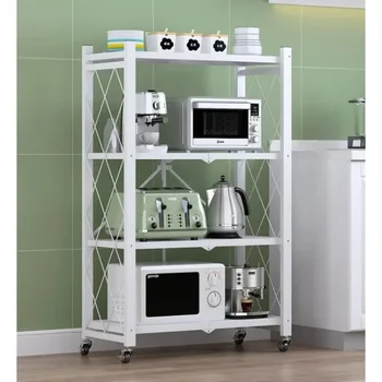  Складной кухонный стеллаж без установки для кухонных принадлежностей Многослойная стойка для хранения микроволновой печи
