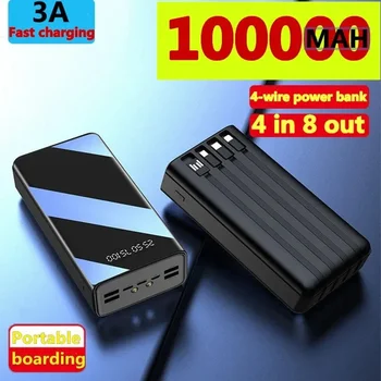 2023NEW 100000 мАч USB Быстрая зарядка Источник питания Светодиодный дисплей Портативный мобильный телефон Планшет ВнешнийИсточник зарядки аккумулятораБатарея