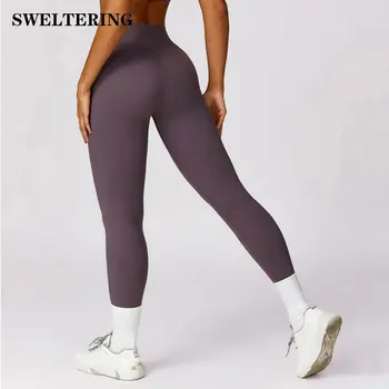 Леггинсы для фитнеса Штаны для йоги Спортивные леггинсы с высокой талией Push Up Женские супер эластичные колготки для тренировок в тренажерном зале Быстросохнущие брюки для бега