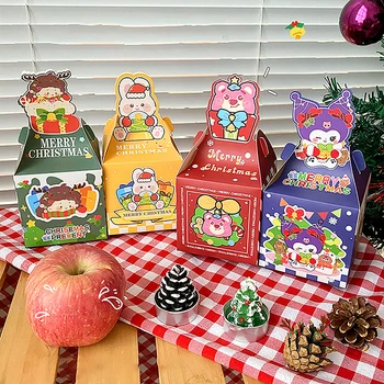Квадратная рождественская коробка конфет Снежинка Подарочная упаковочная коробка Новый год Счастливого Рождества Принадлежности для вечеринок