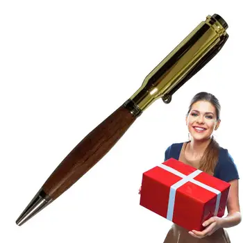 Bullet Шариковая ручка Signature Металлическая ручка для мужчин Карманная деревянная шариковая ручка Легкая и выдвижная с боковым зажимом Bullet