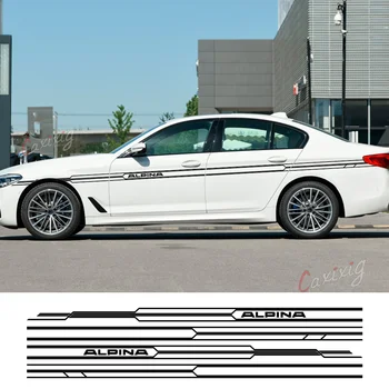 2PCS Автомобильная наклейка с длинными боковыми полосами для BMW E36 E39 E46 E90 E91 E92 E93 E21 E28 E30 E34 E60 E61 F30 F10 F32 F35 Аксессуары