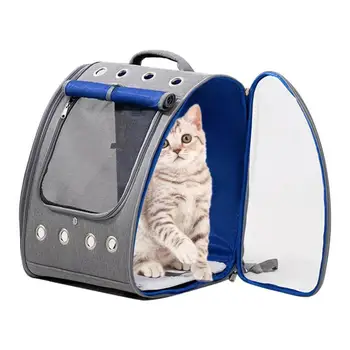Рюкзак для кошек для путешествий Пузырьковый рюкзак Дышащий чехол для переноски кошки Удобная подушка для спины Поддержка большой емкости для наружного применения