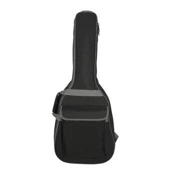 38 дюймов Черная сумка для гитары Oxford Cloth Водонепроницаемый чехол для гитары Дизайн с несколькими карманами Простая сумка для хранения гитары Аксессуары для гитары