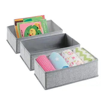  Тканевый комод Ящик и органайзер для хранения шкафа для спальни малыша, детской - прямоугольное ведро с текстурированным принтом (3 шт. / лот)
