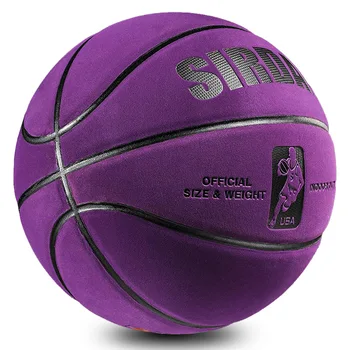  Мягкий баскетбольный мяч из микрофибры размера 7 Износостойкий противоскользящий водонепроницаемый Открытый и закрытый профессиональный баскетбольный мяч Фиолетовый